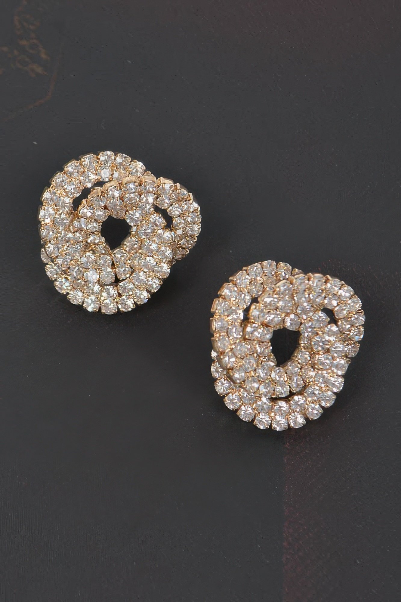 rhinestone button earring