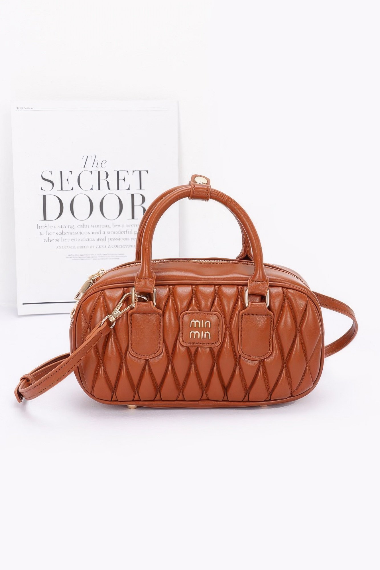 quilted faux leather handbag