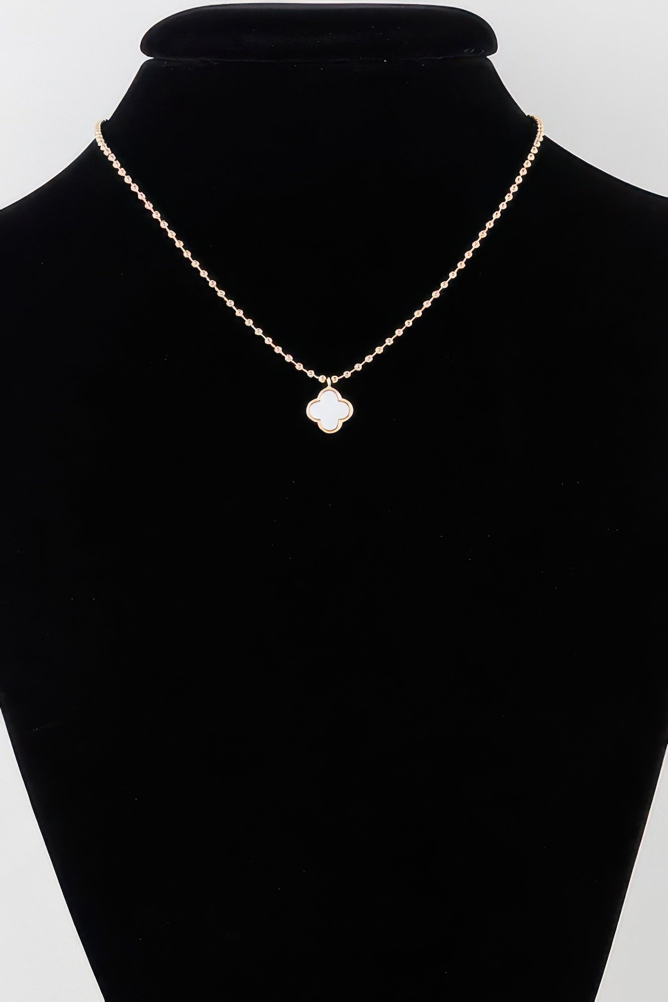 modern clover charm beaded necklace