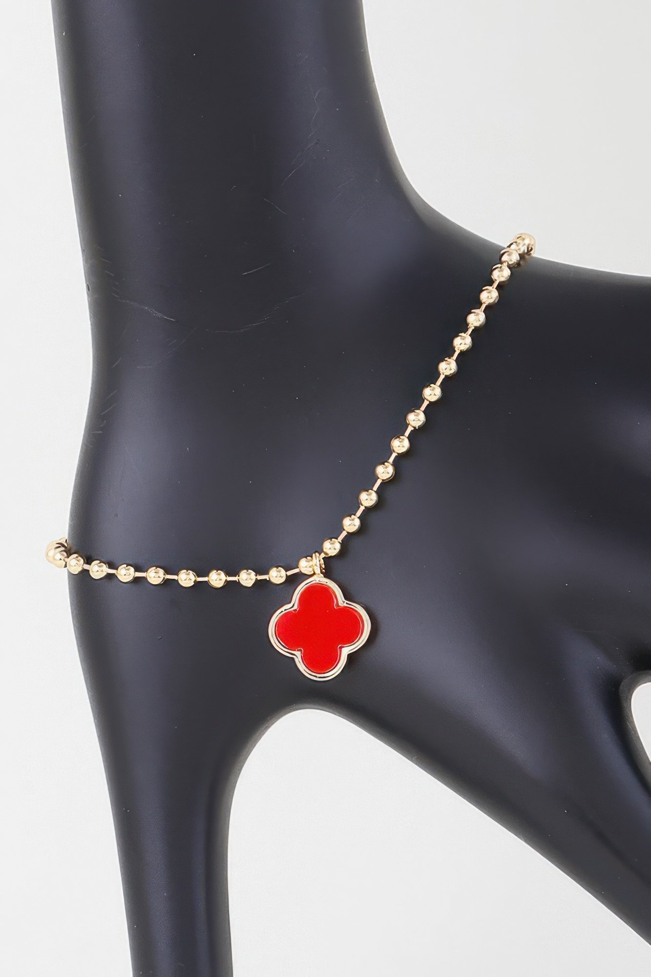 modern clover charm beaded bracelet