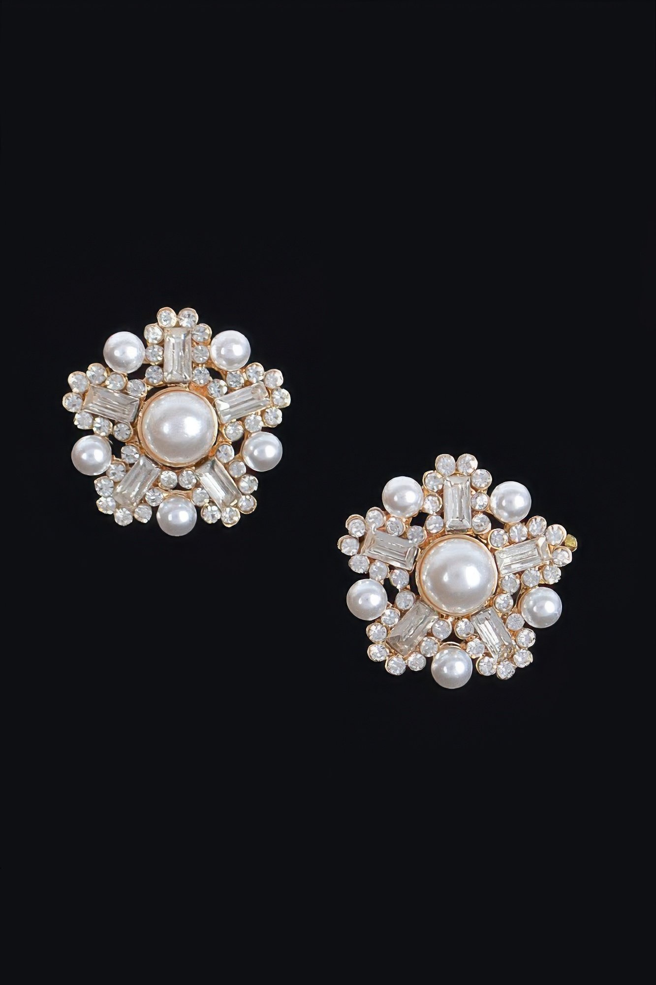 starburst faux pearl earrings