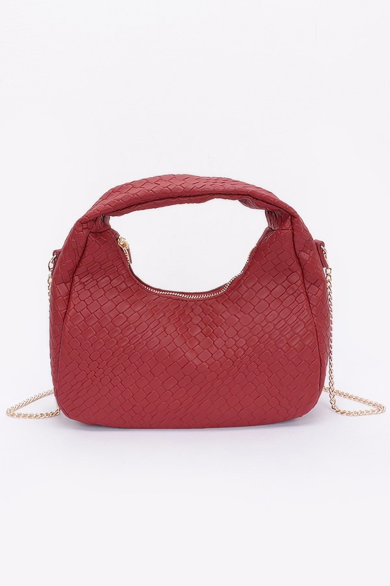 embossed faux leather hobo bag
