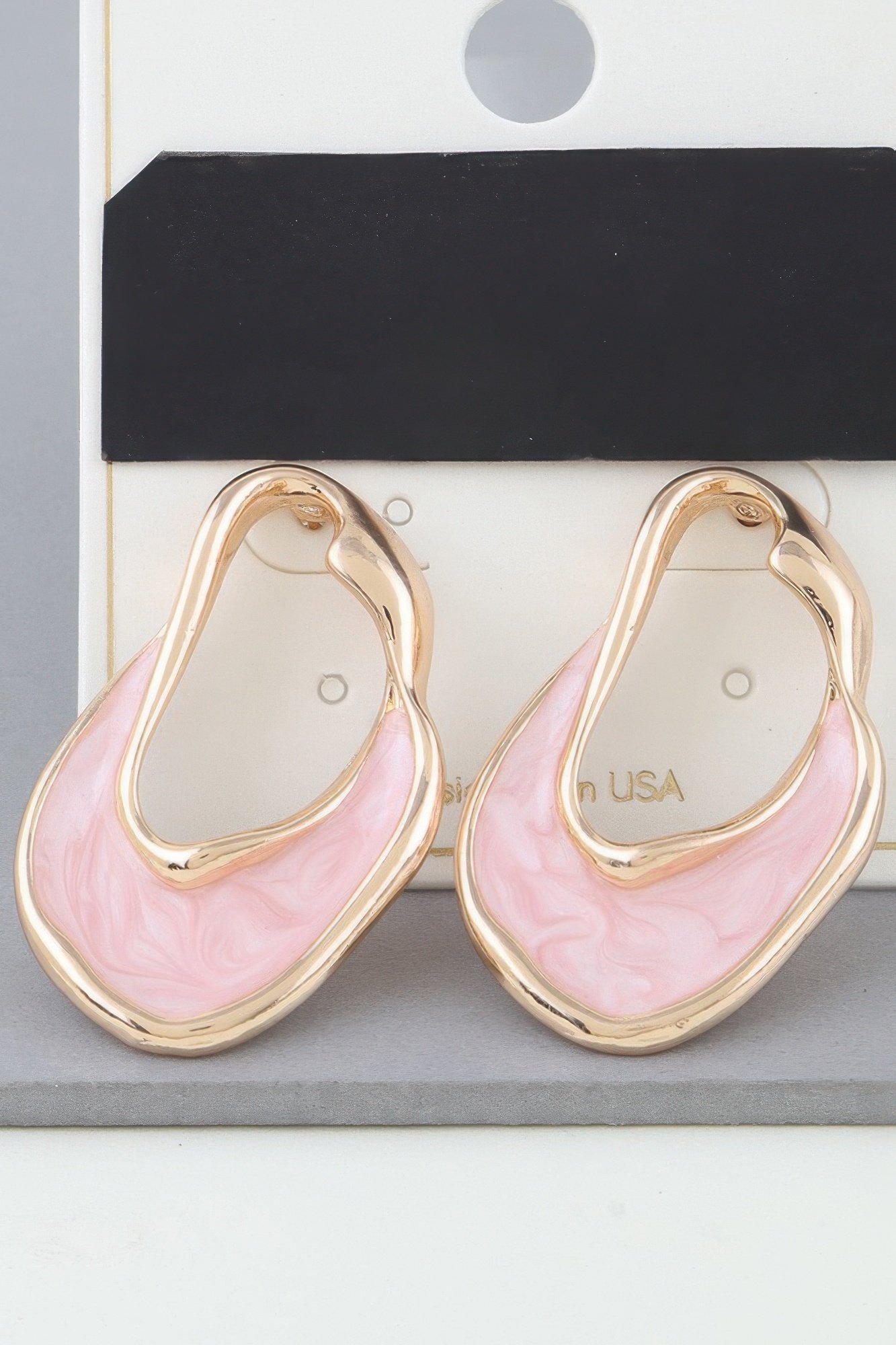 multi abstract marble ripple earrings