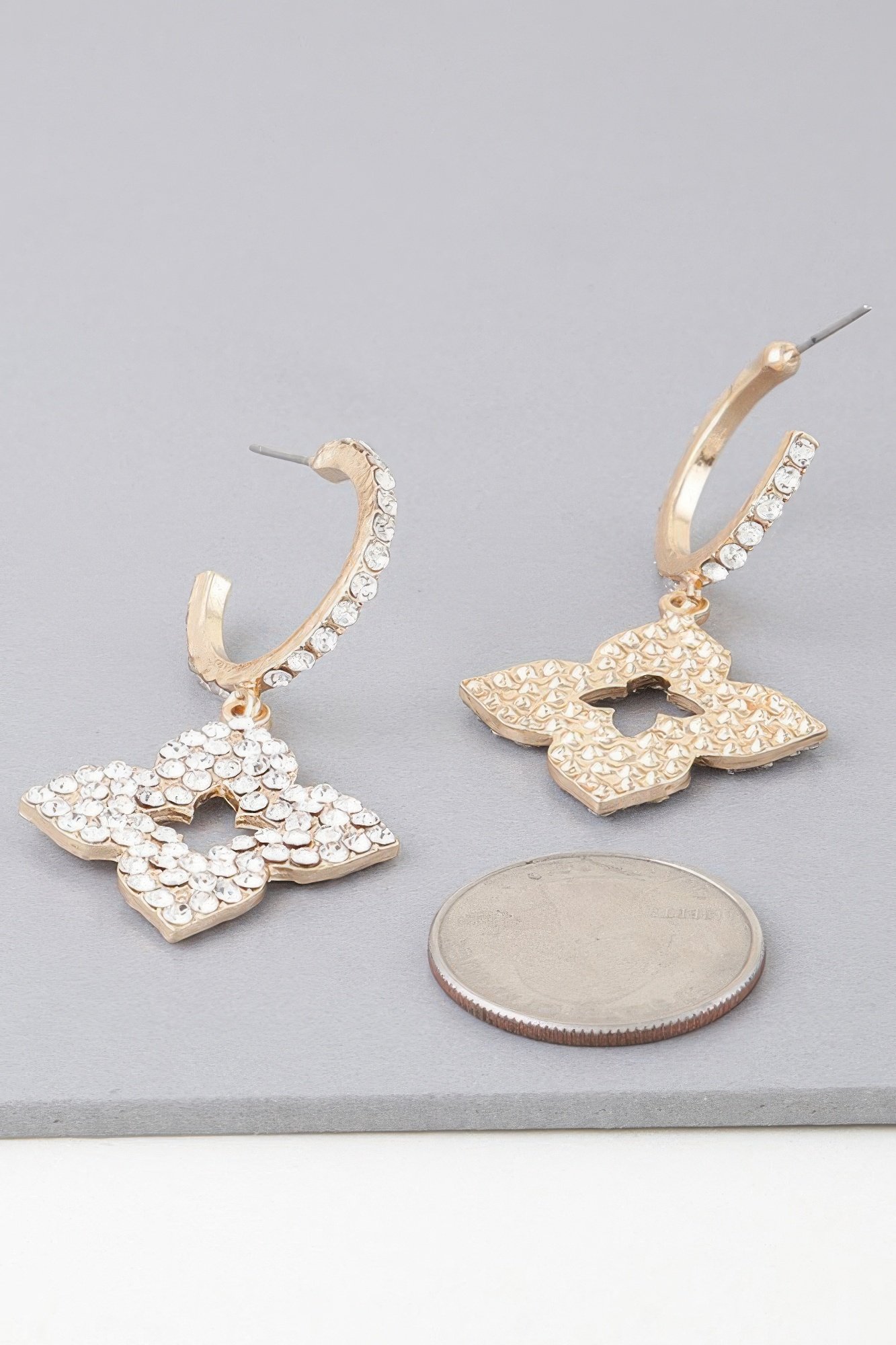 bejeweled flower earrings