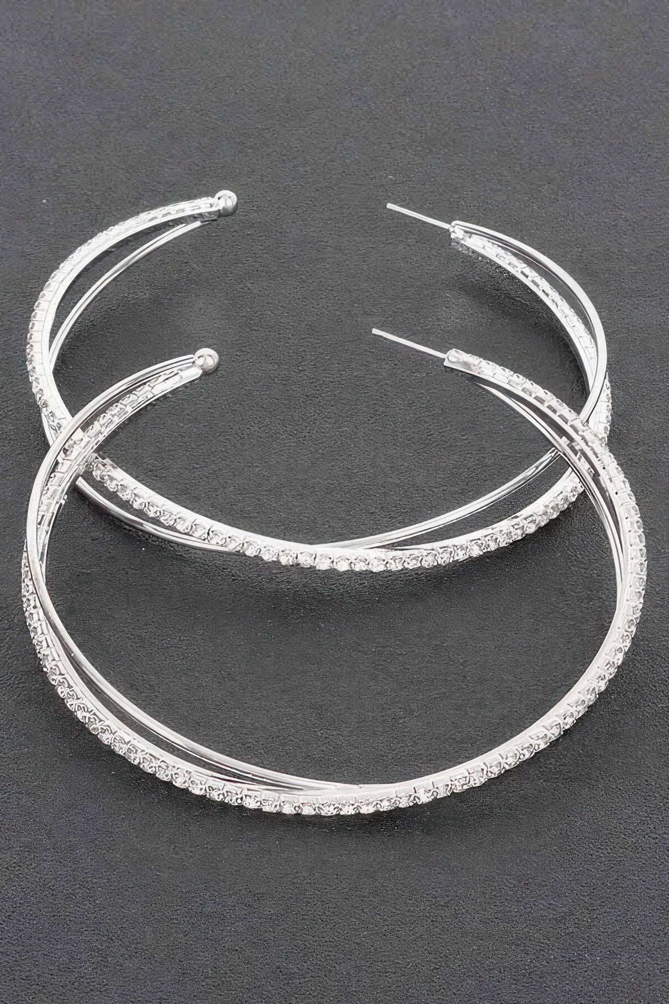 rhinestone hoop earring