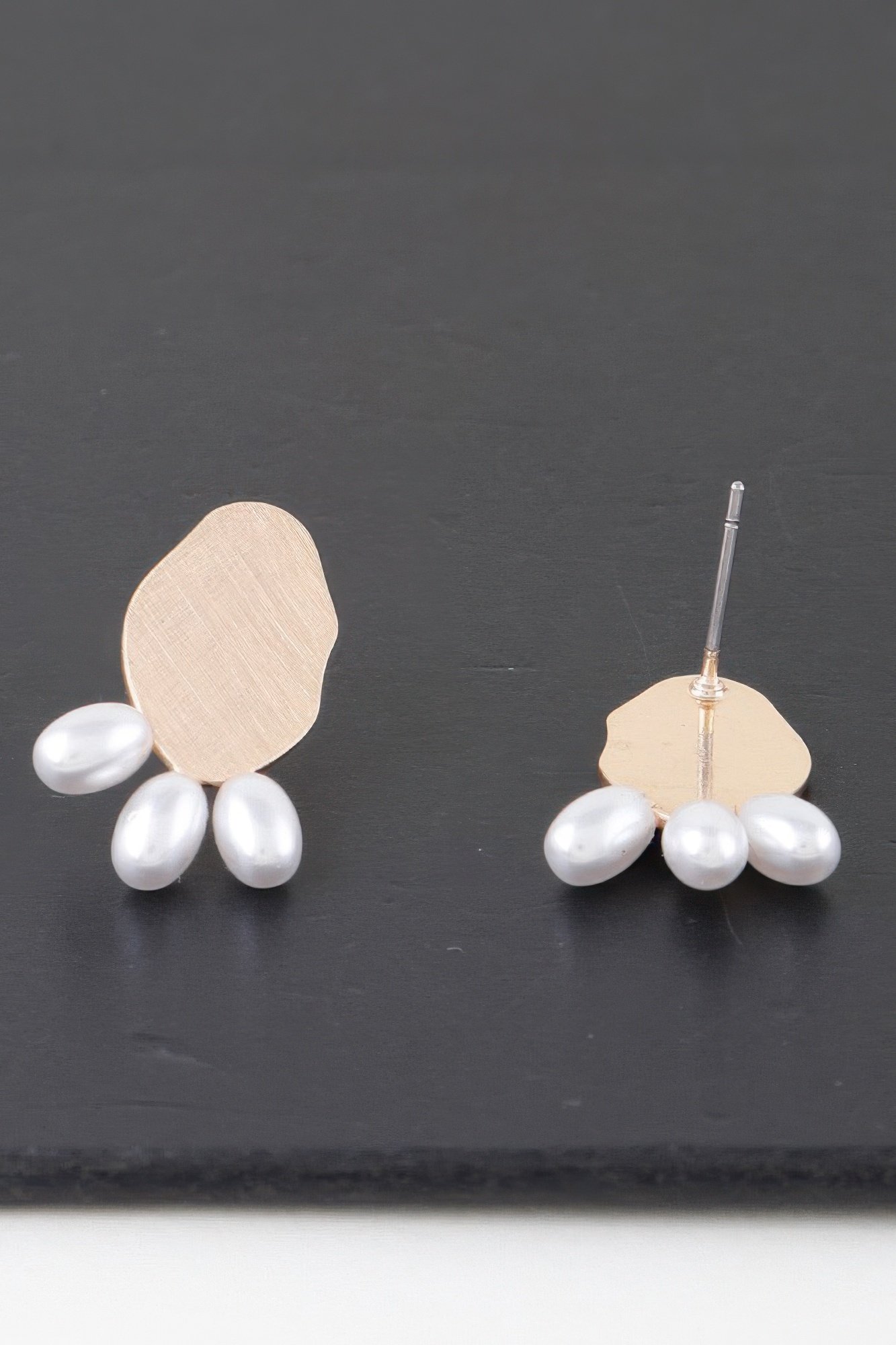 triple pearled drop earrings