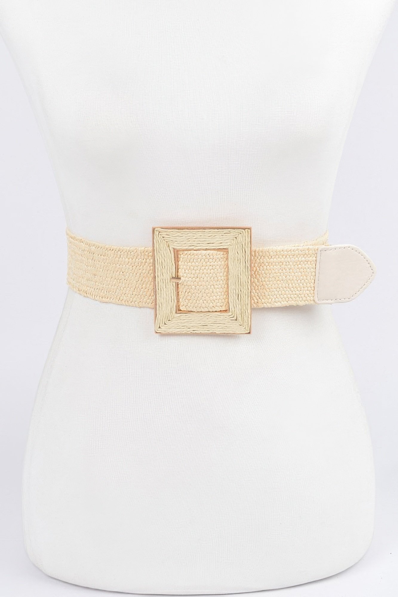 square buckle stretch belt