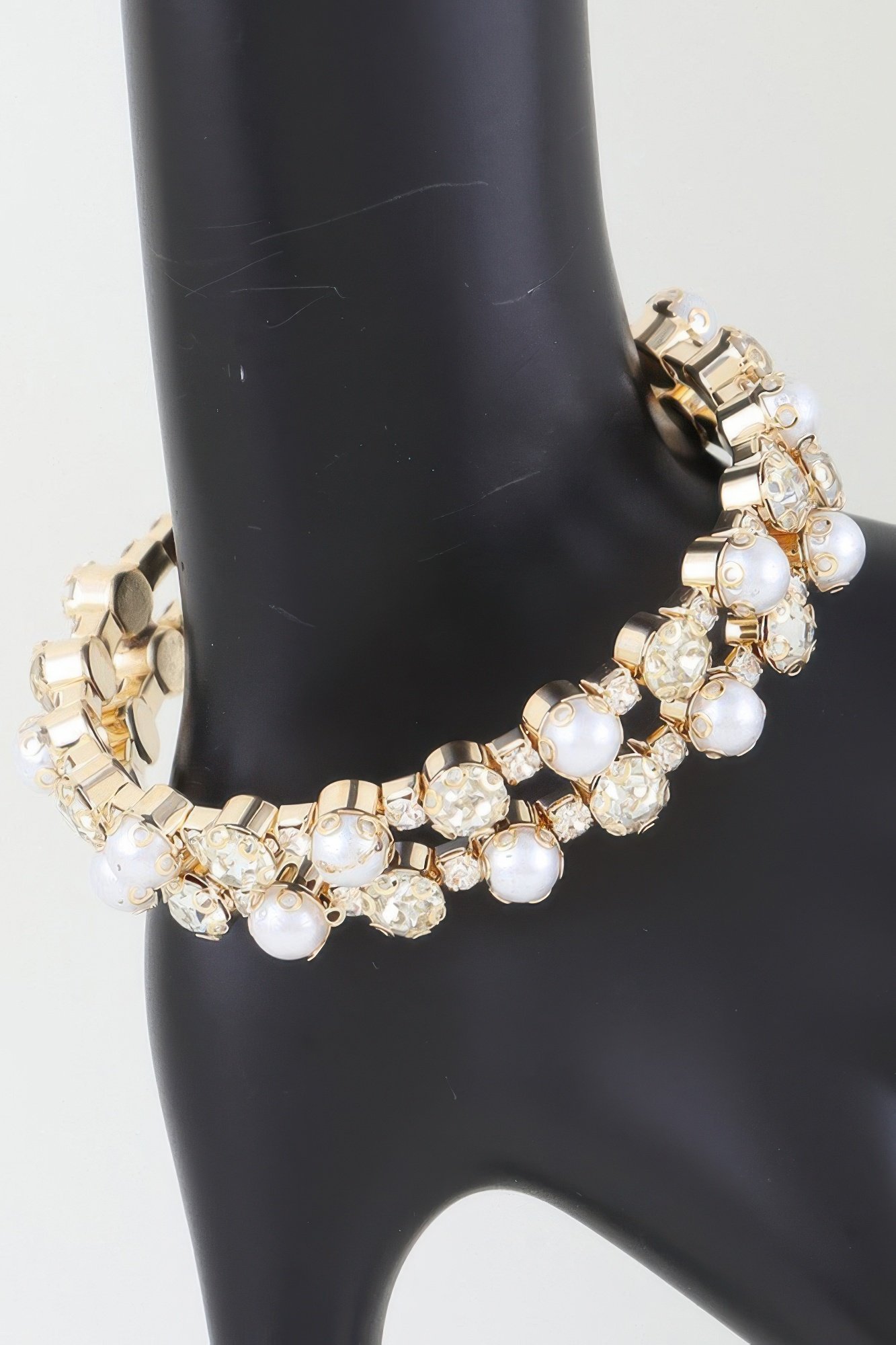 double pearled cuff bracelet