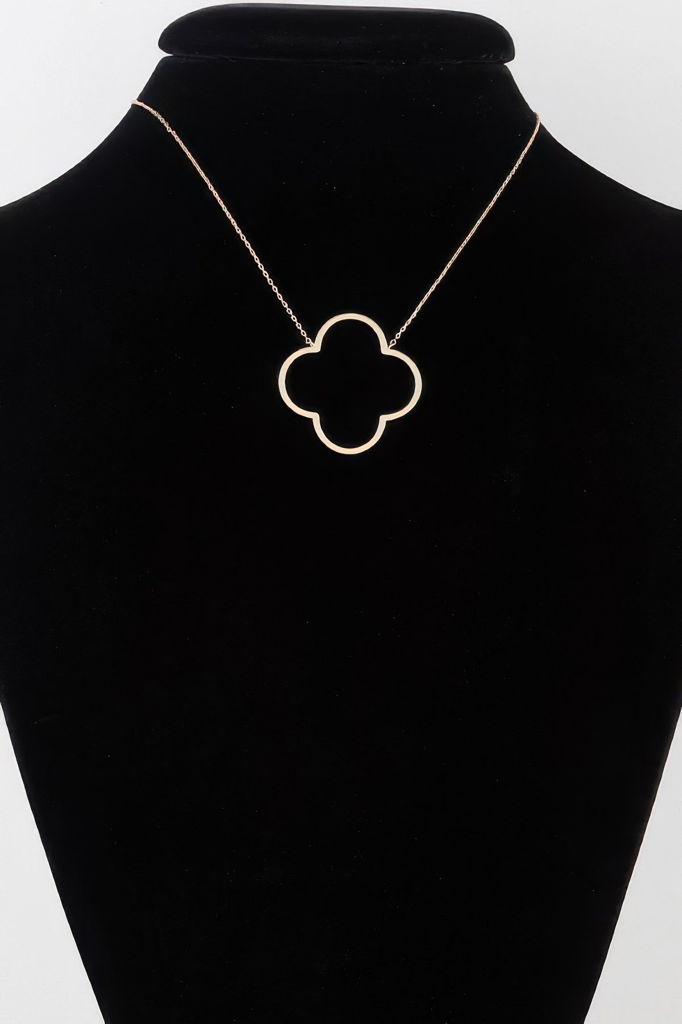 modern open clover pendant necklace
