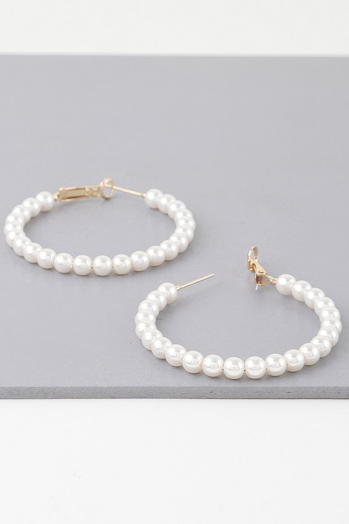 multi pearl hoop earrings