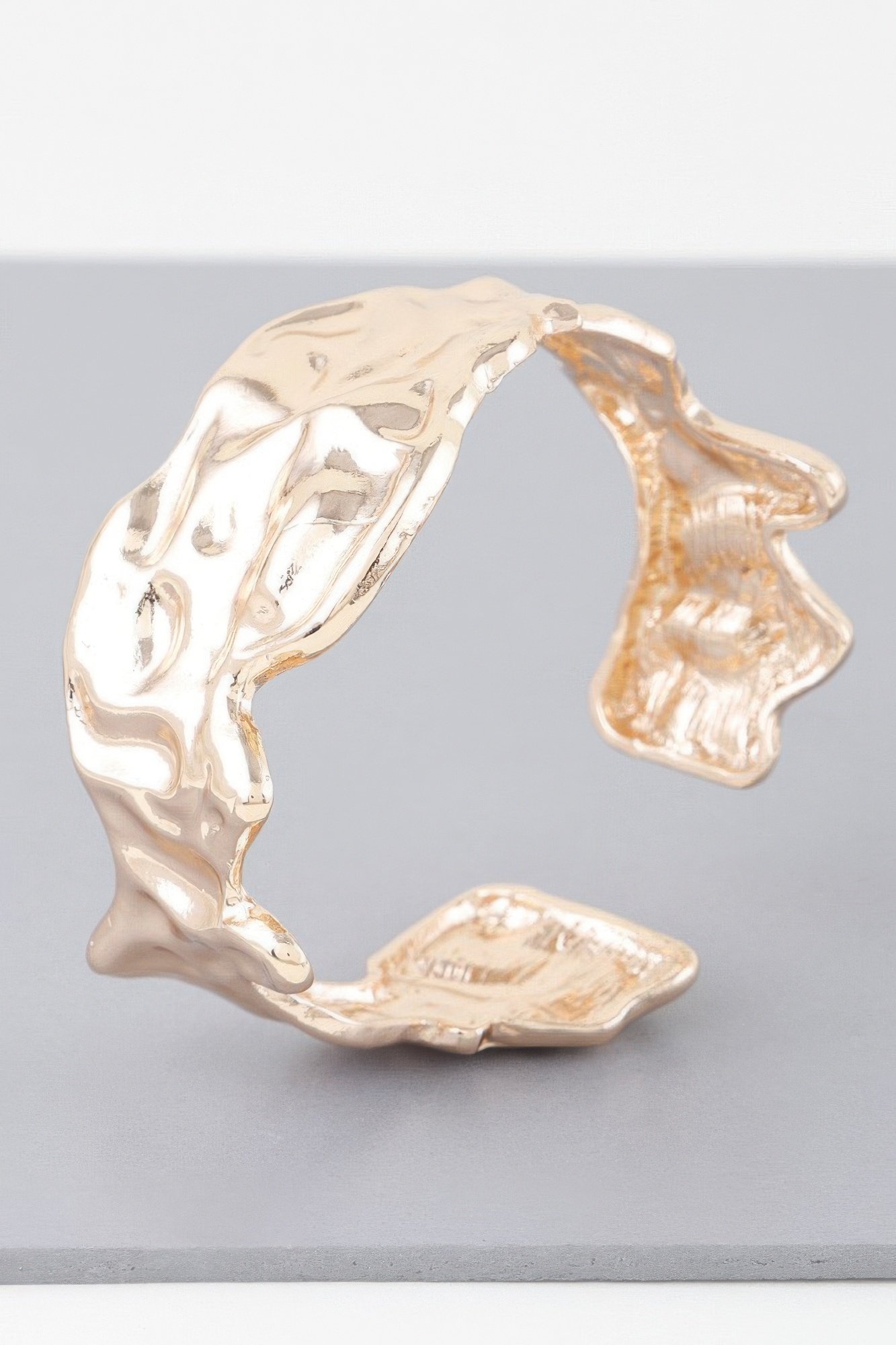 abstract ripple open cuff bracelet