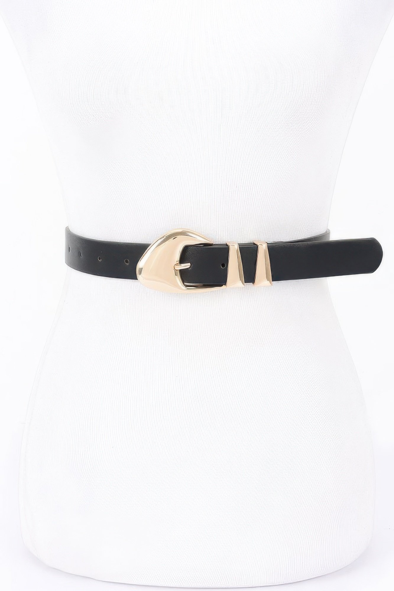 faux leather multi metal buckle belt