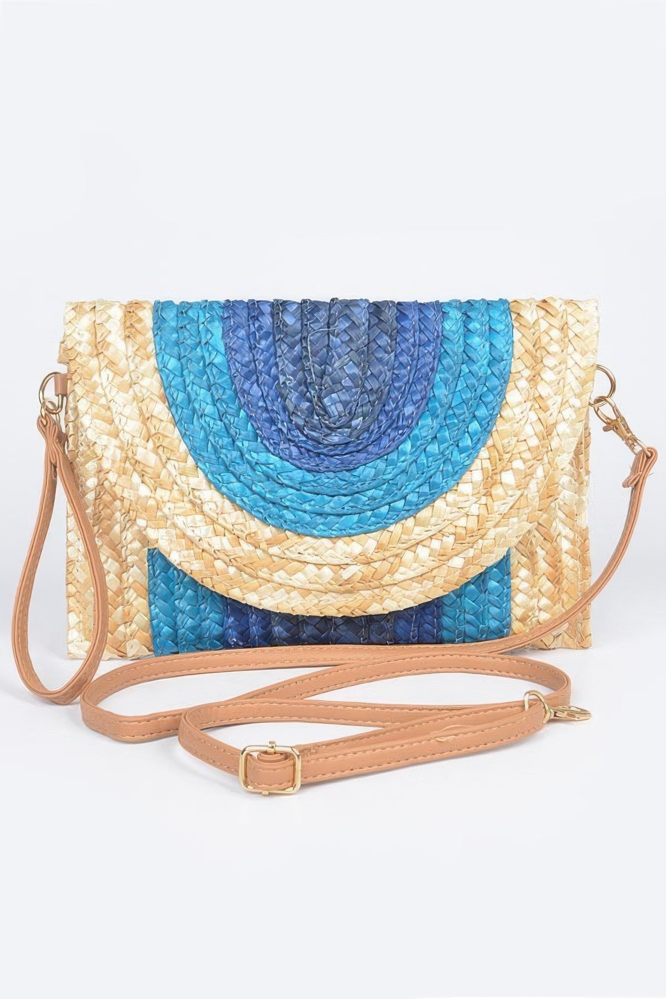 straw coloful envelope clutch