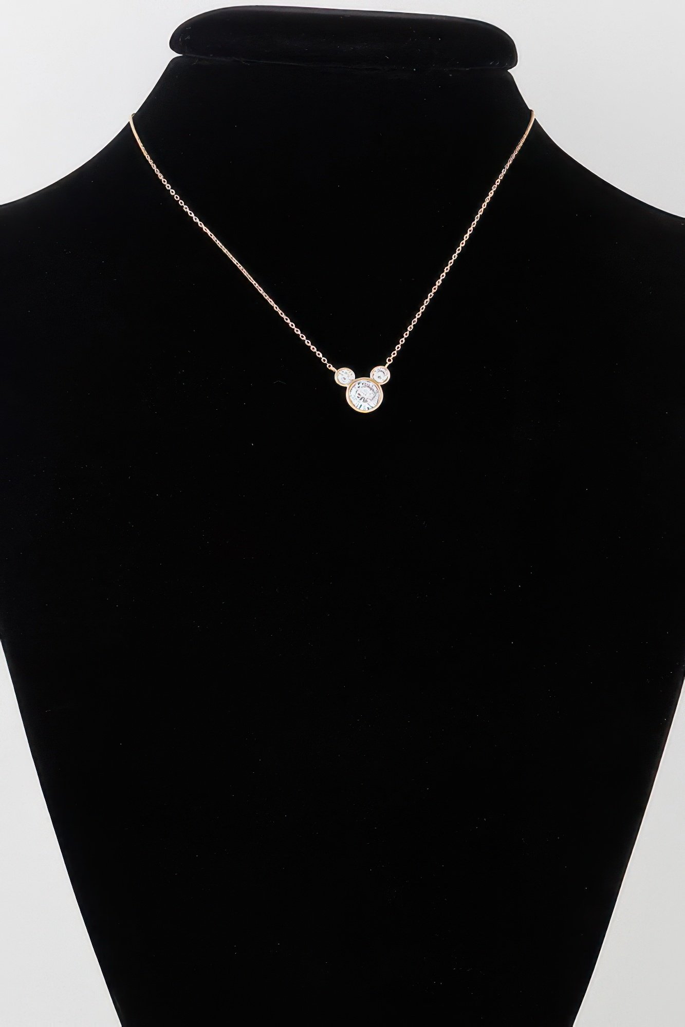 crystal mickey chain necklace