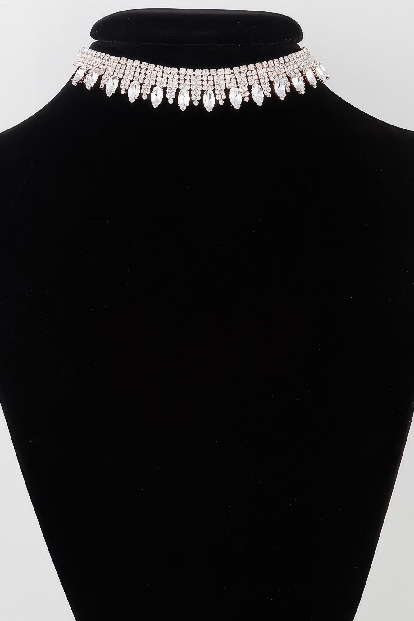 luxury rhinestone drop choker necklace