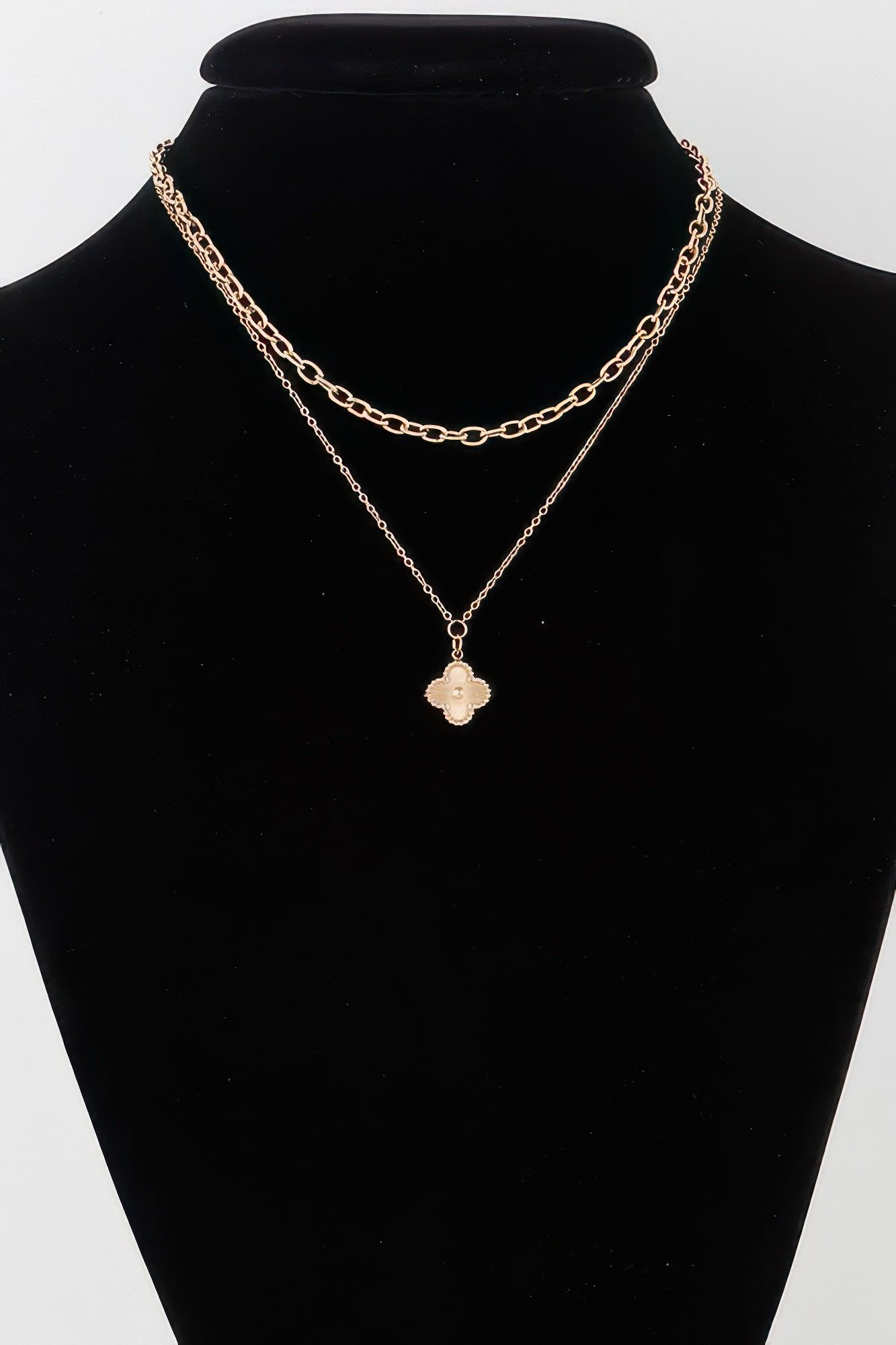 double clover chain necklace