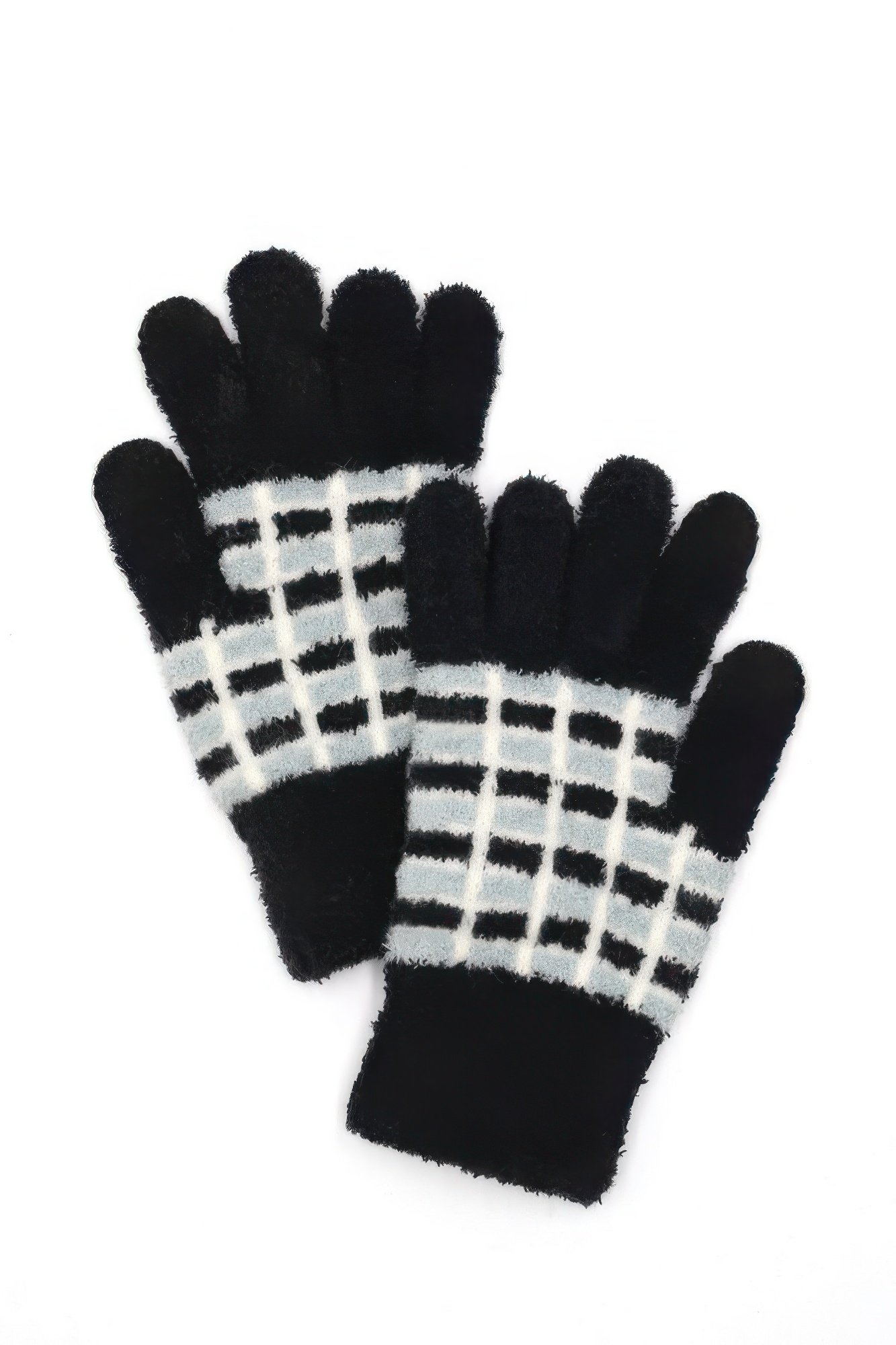 cozy color blocked smart winter gloves