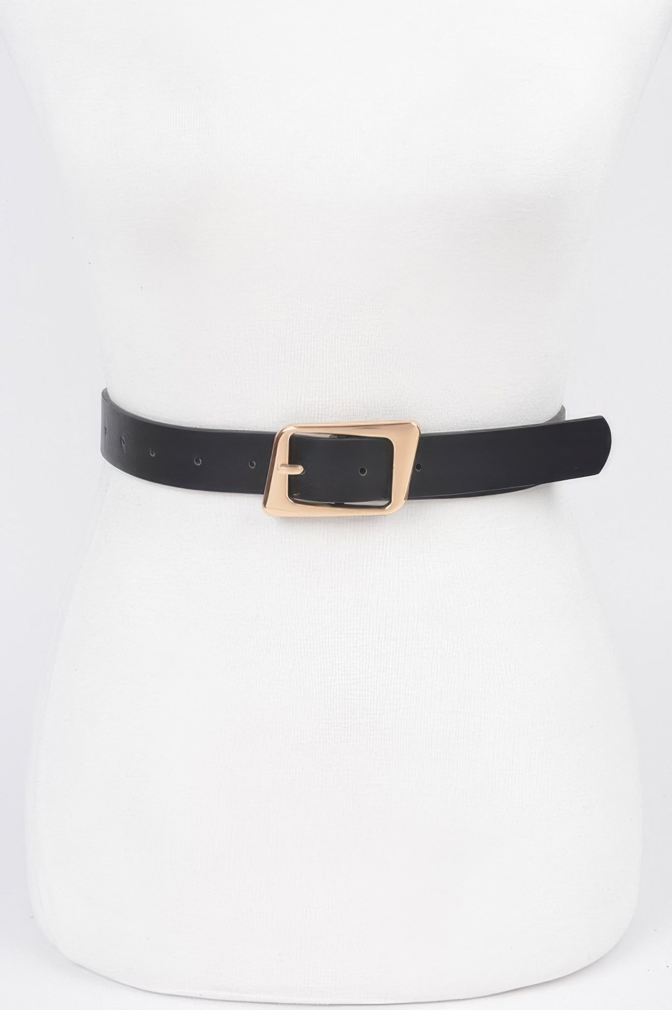 faux leather metal buckle belt