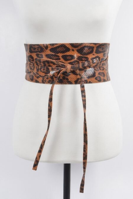 faux leo kimono belt