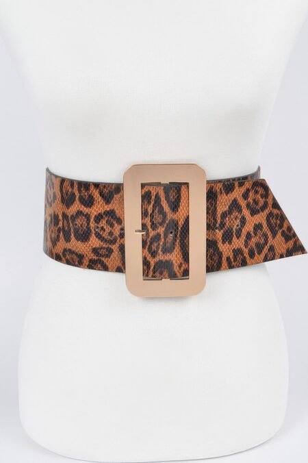 leopard big buckle belt