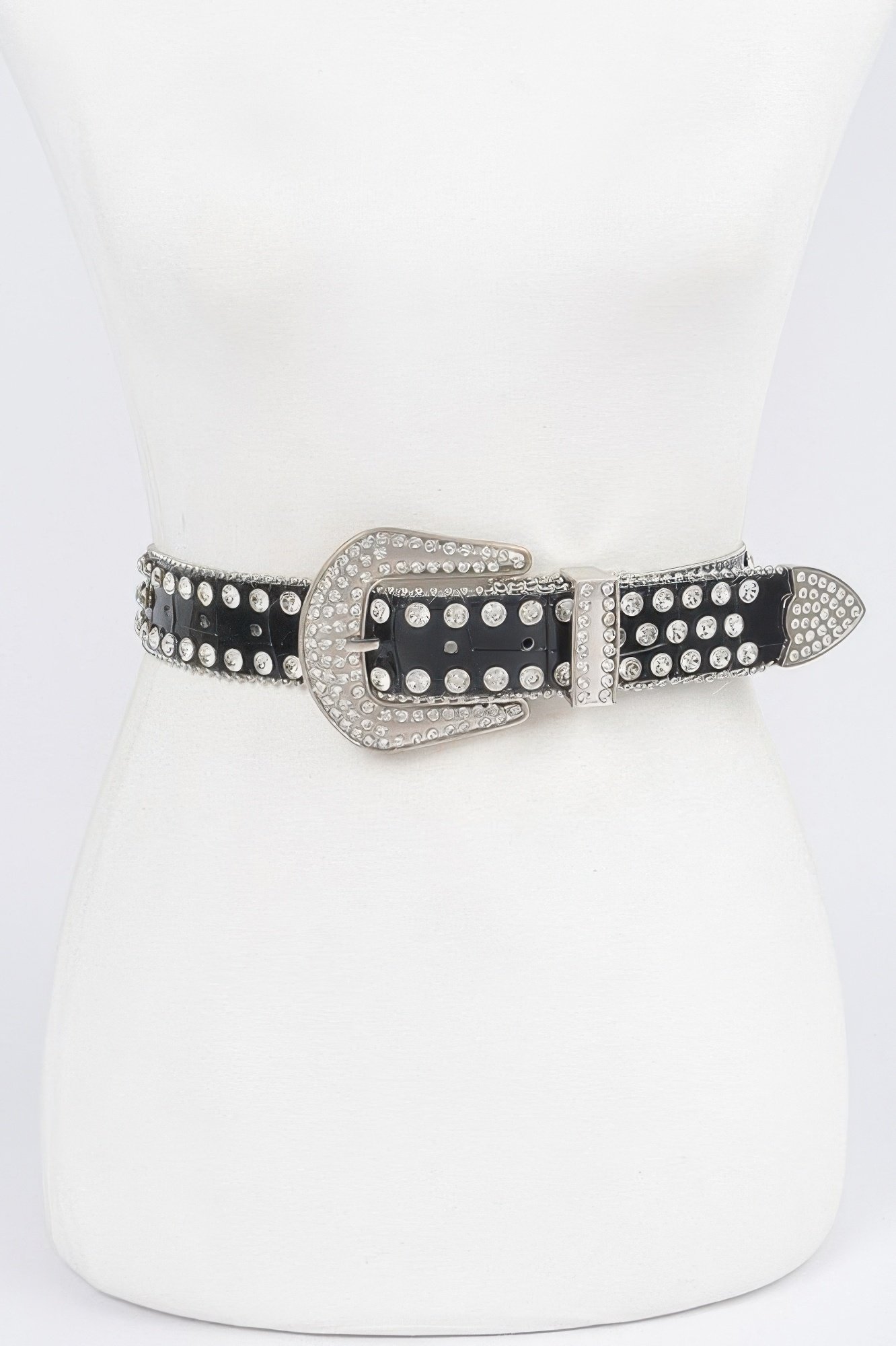 multi metal stone studded plus belt