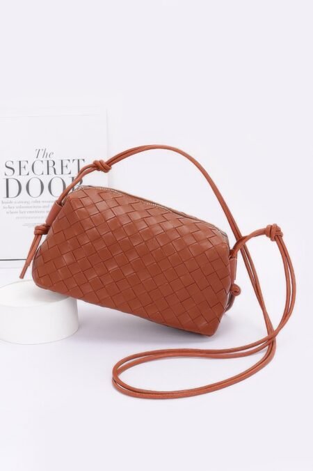 embossed faux leather camera bag