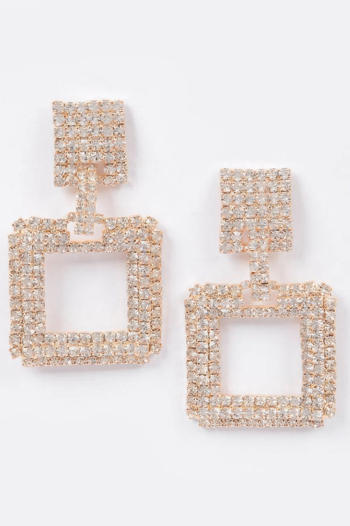 rhinestone square earring