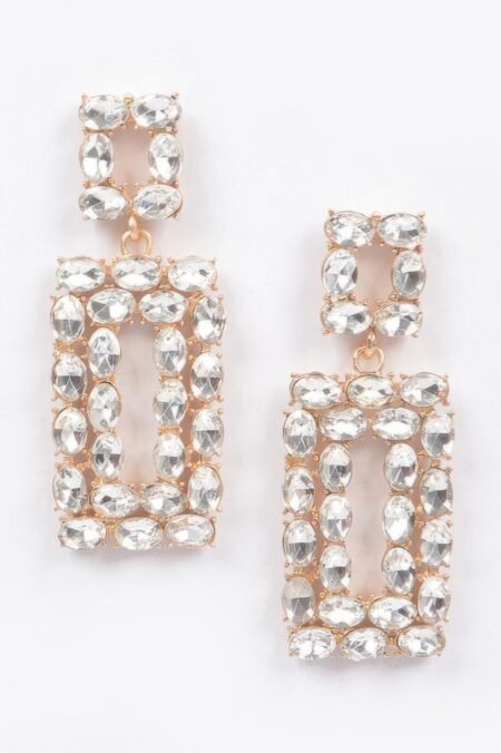 rhinestone rectangle earring