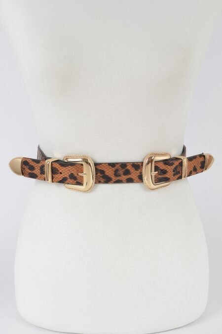 leopard three pieces metal buckle belt