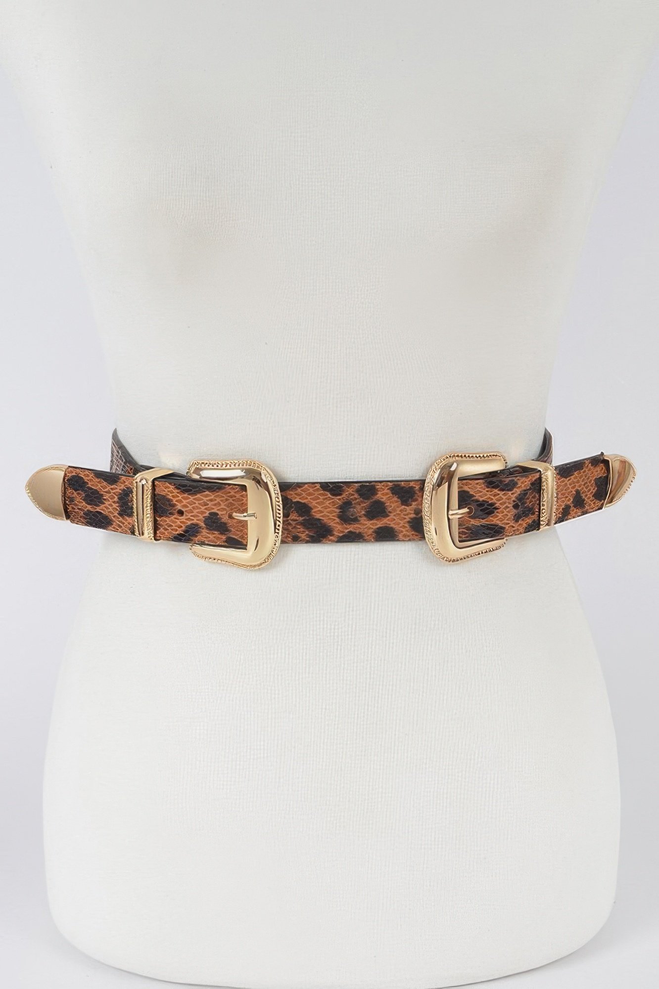 leopard three pieces metal buckle belt