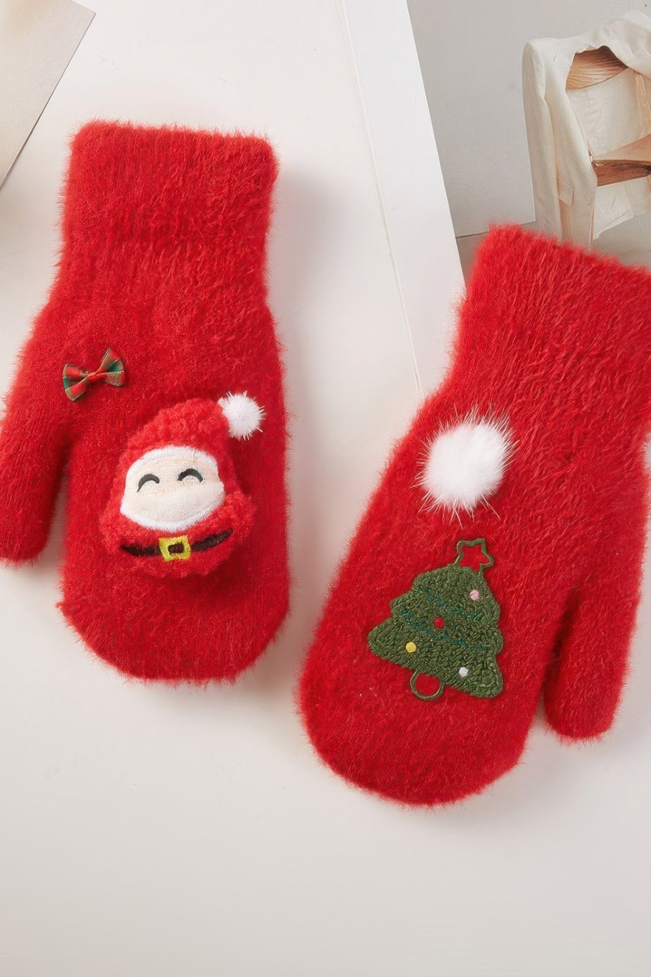 happy santa mitten gloves