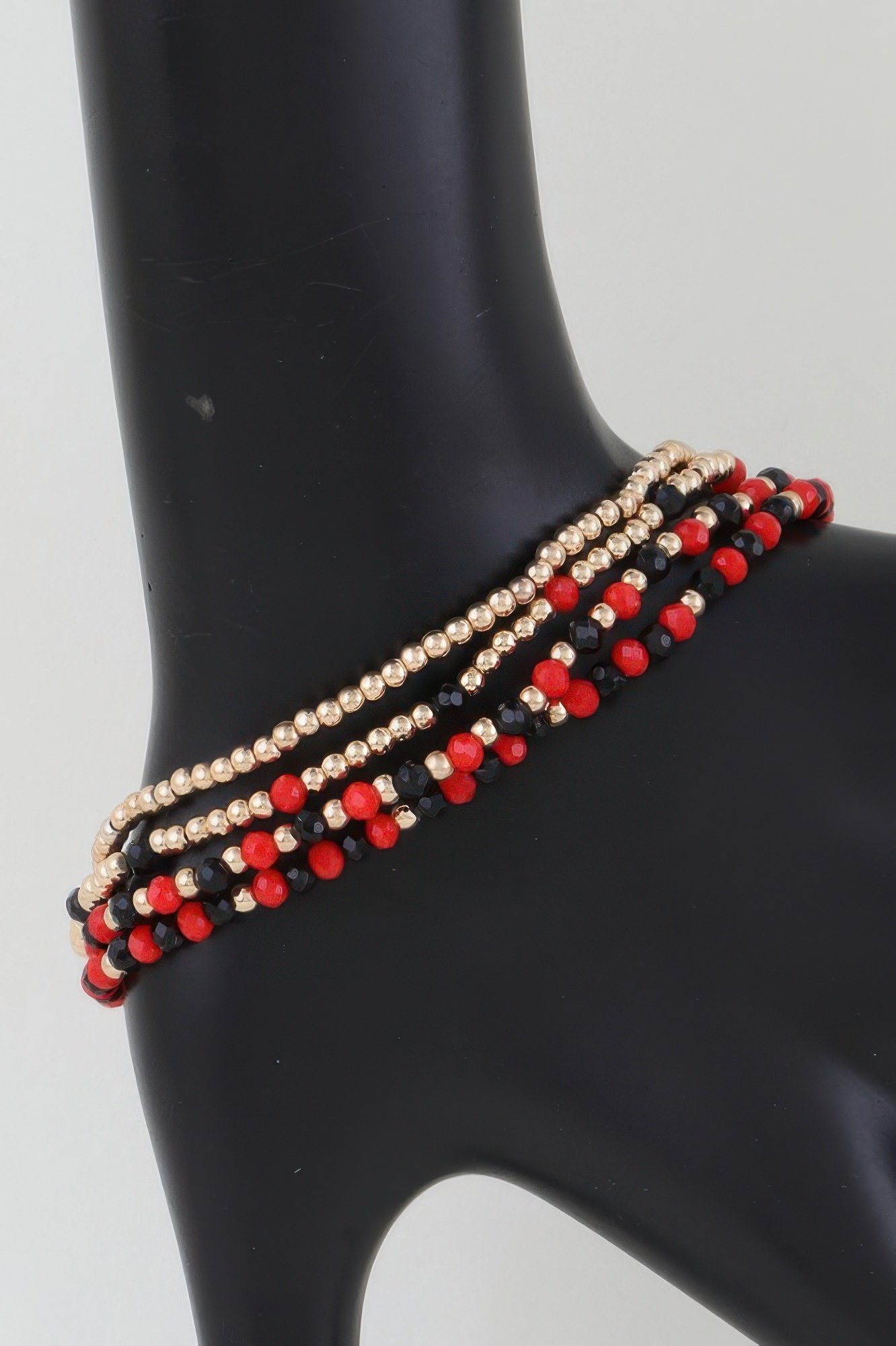 alternating stone beaded bracelet