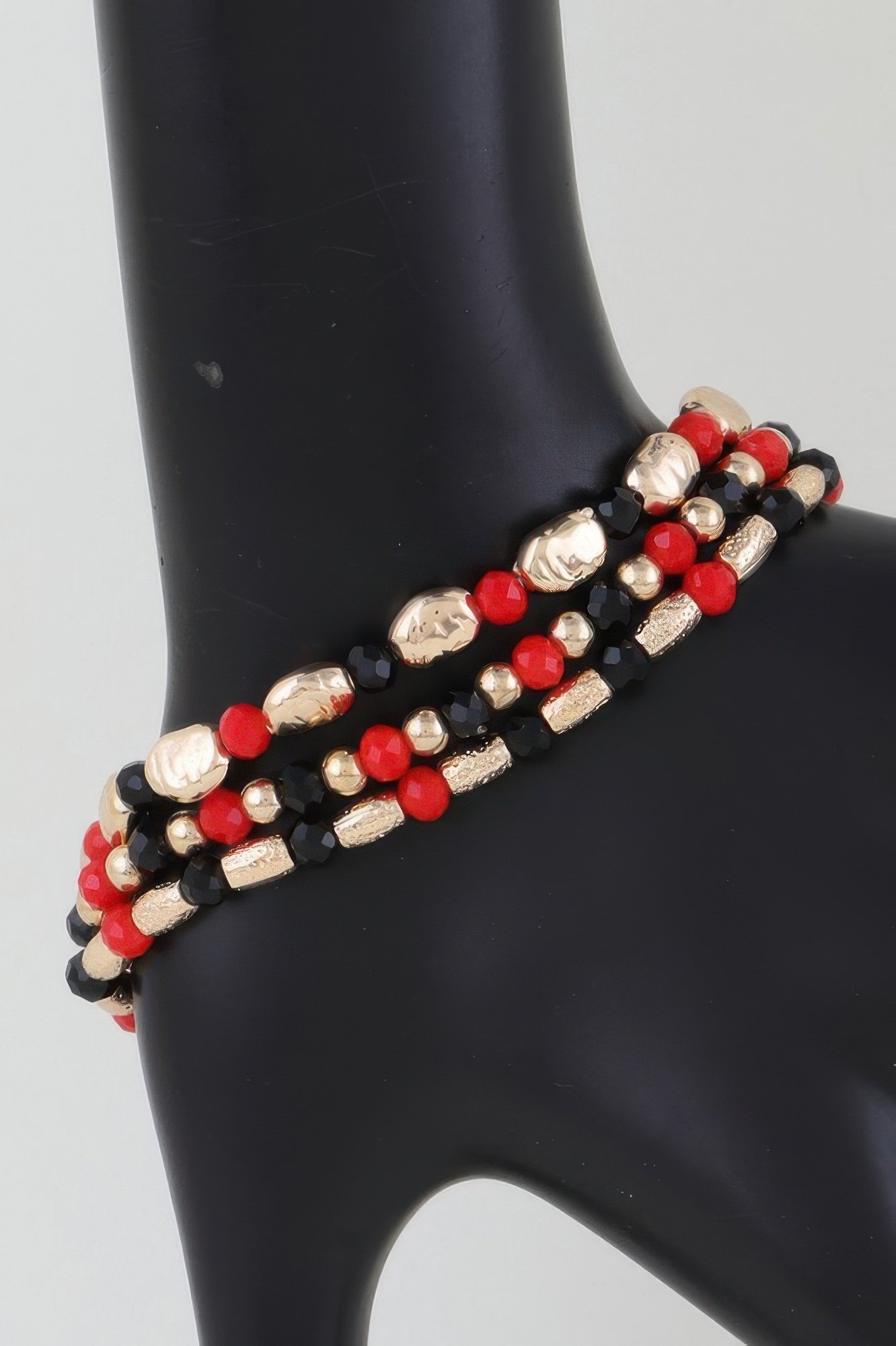 multi tone stone beaded bracelet