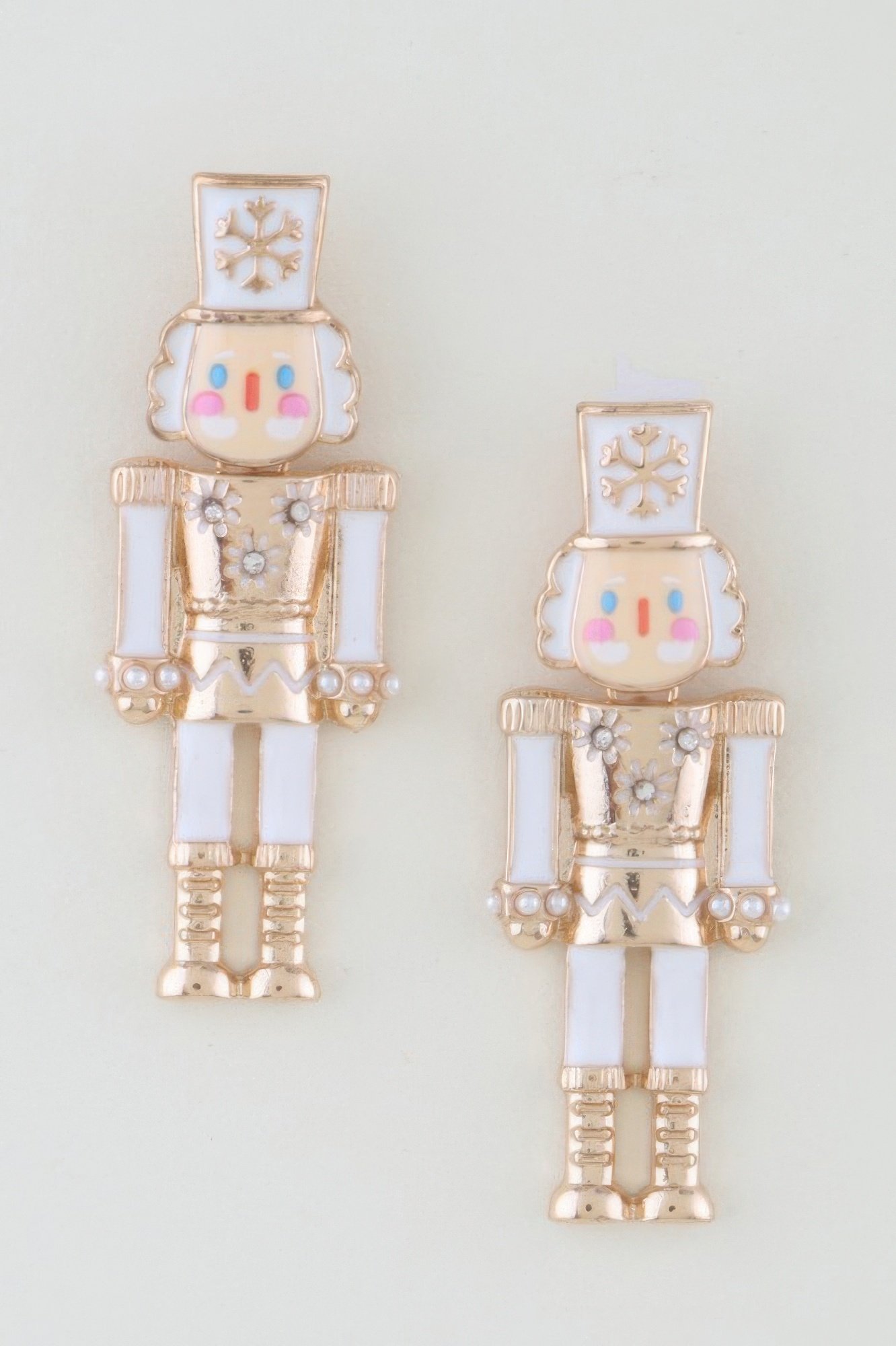 snowflake nutcracker drop earrings