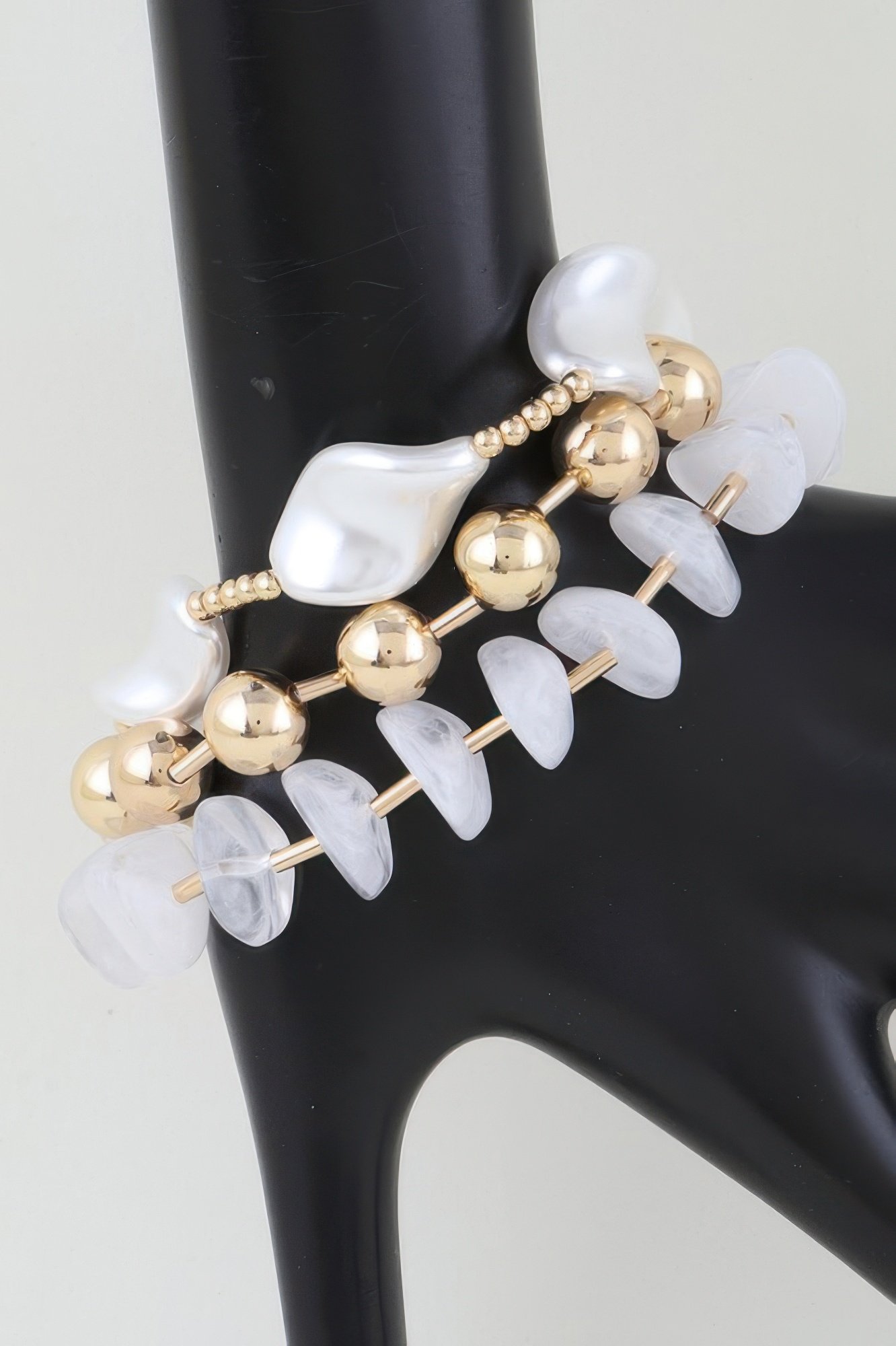 multi abstract beaded bracelet