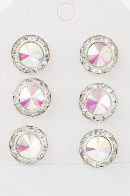 multi jeweled stud earrings set