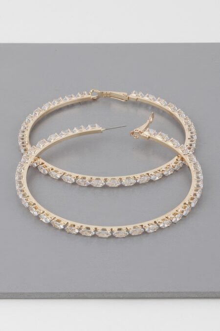 teardrop jeweled hoop earrings