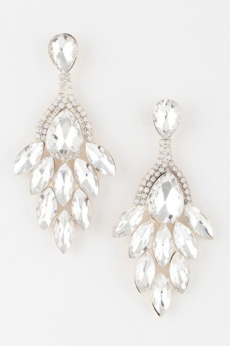 rhinestone teardrop flare earrings