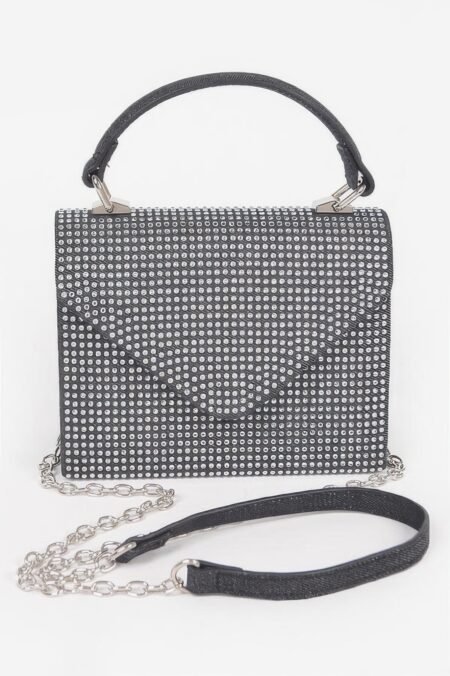 hot fix stone top handle bag