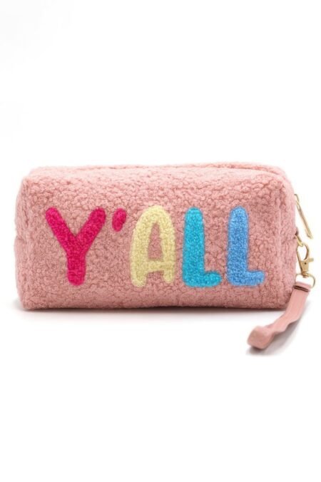 faux fur y'all pouch w/wristlet