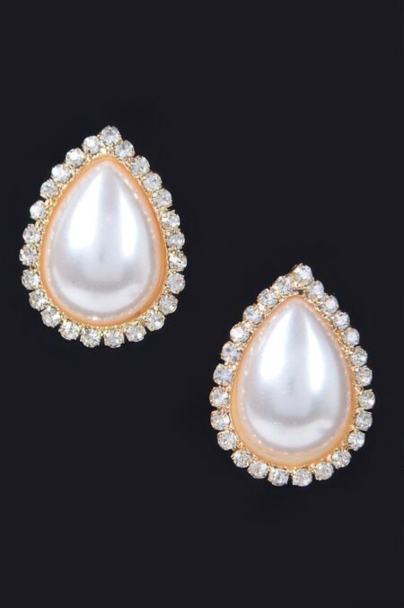 teardrop pearl stud earrings