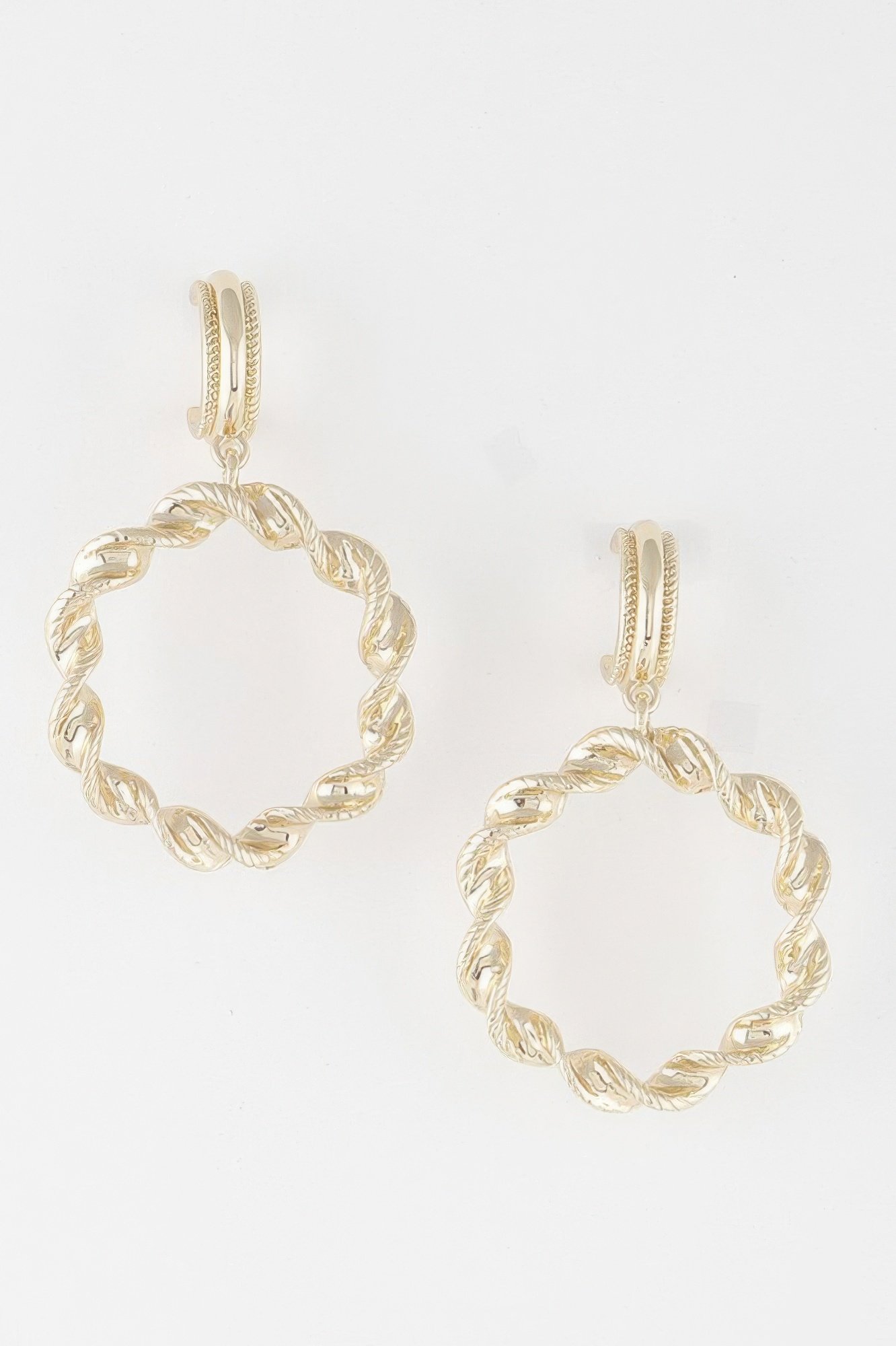 twisted hoop drop earrings