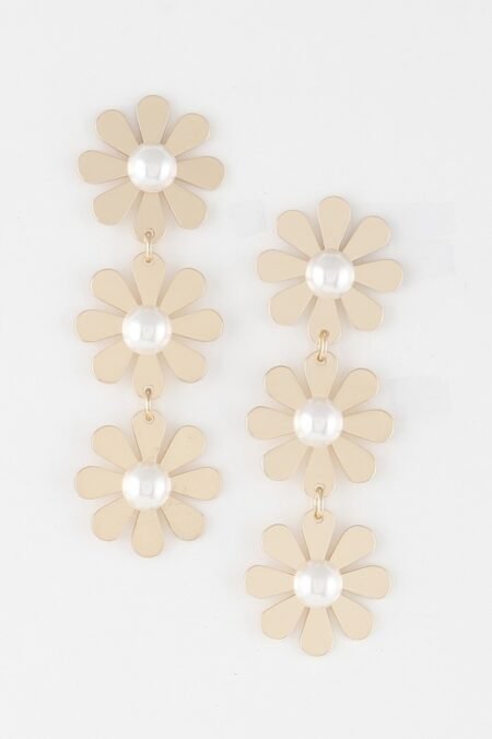 triple daisy drop earrings