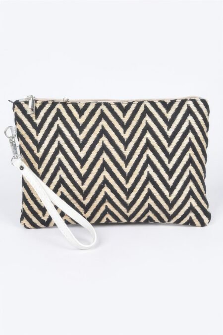 faux straw pouch bag