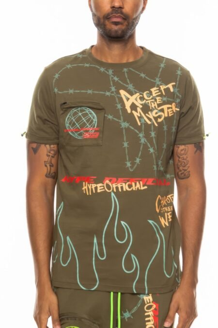 graphic print hype electric tee