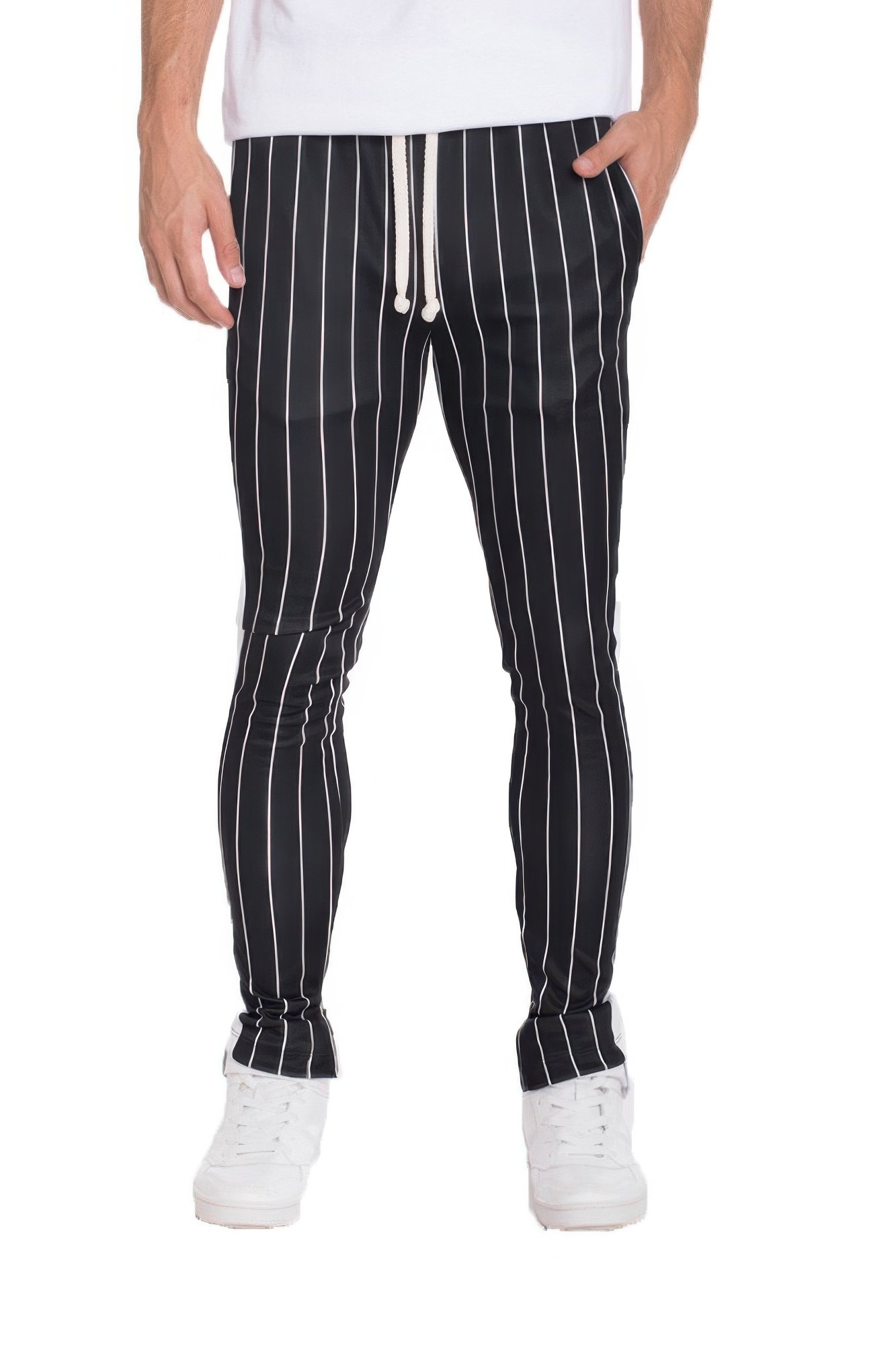 pin stripe track pants