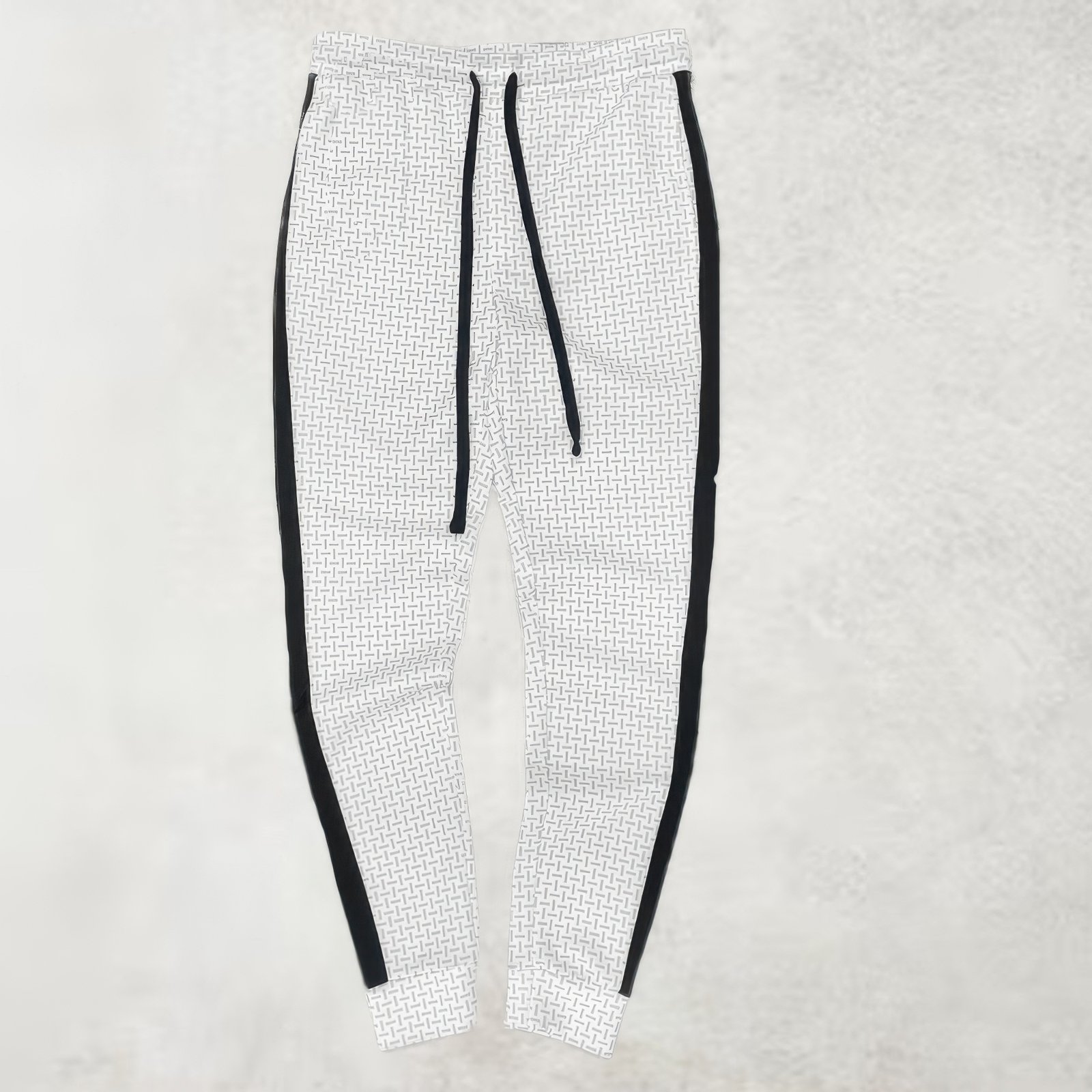 men's patterned sweatpants with side stripe