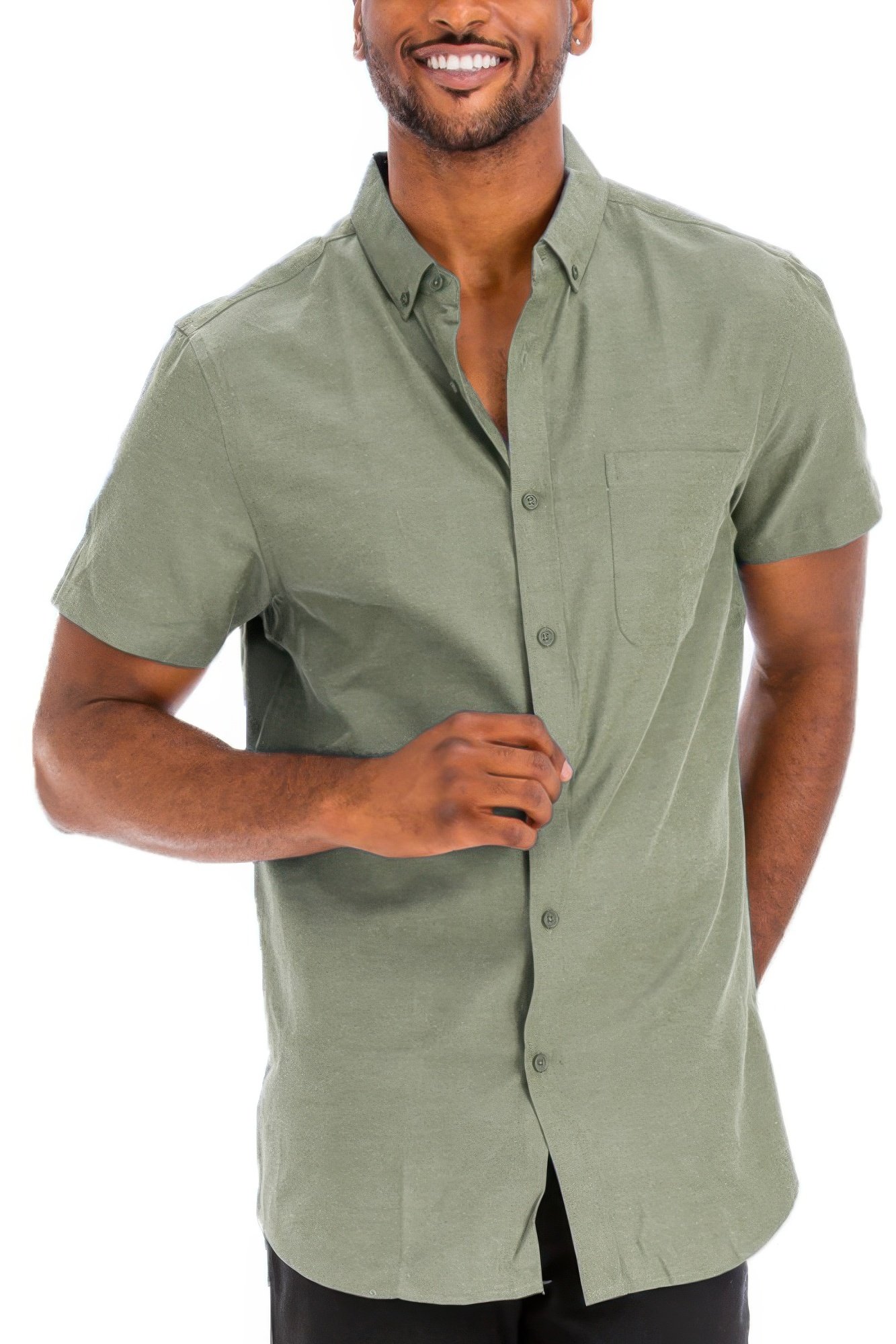 men's casual short sleeve solid shirts