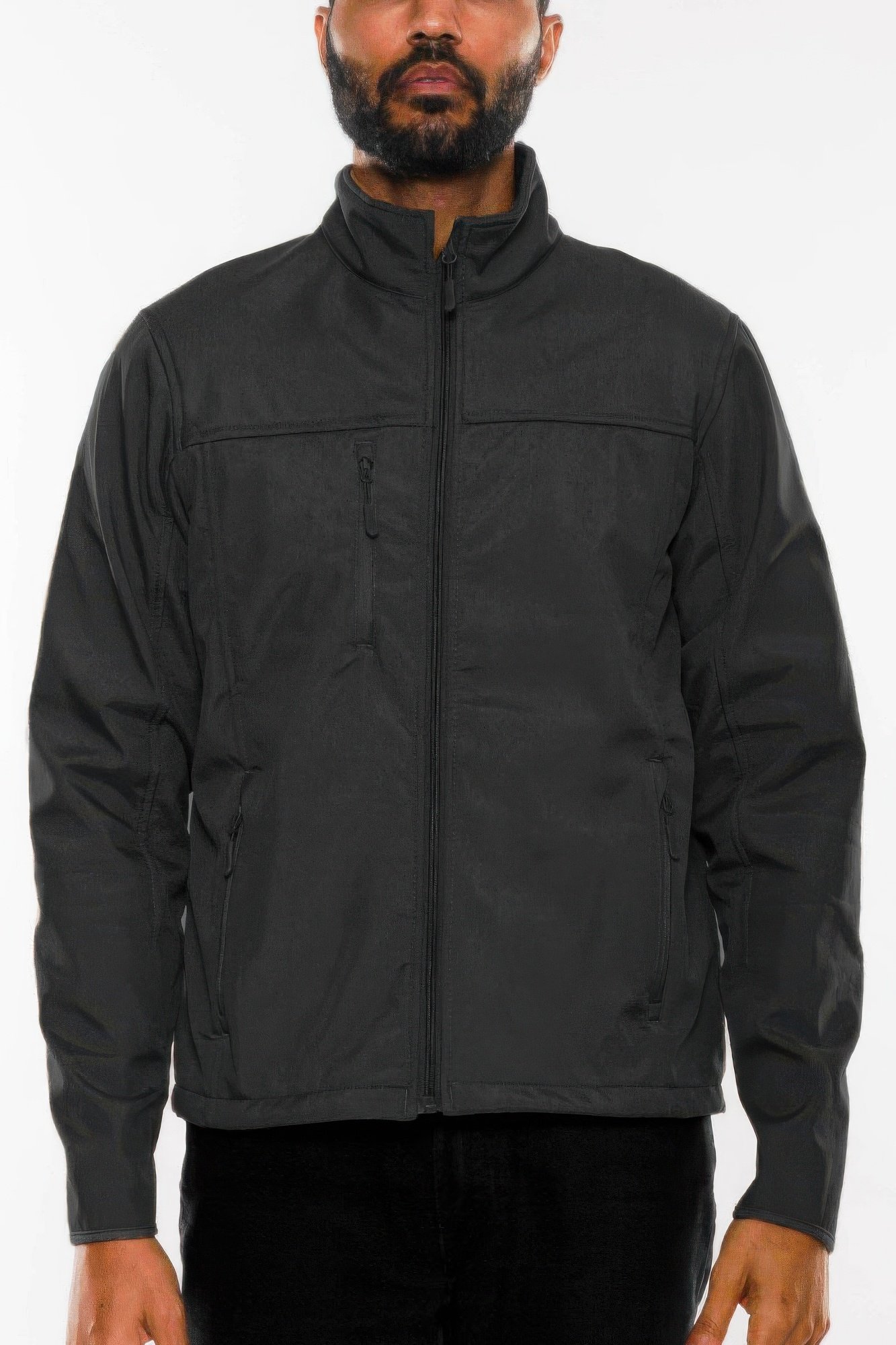 mens solid soft shell storm tech jacket coat