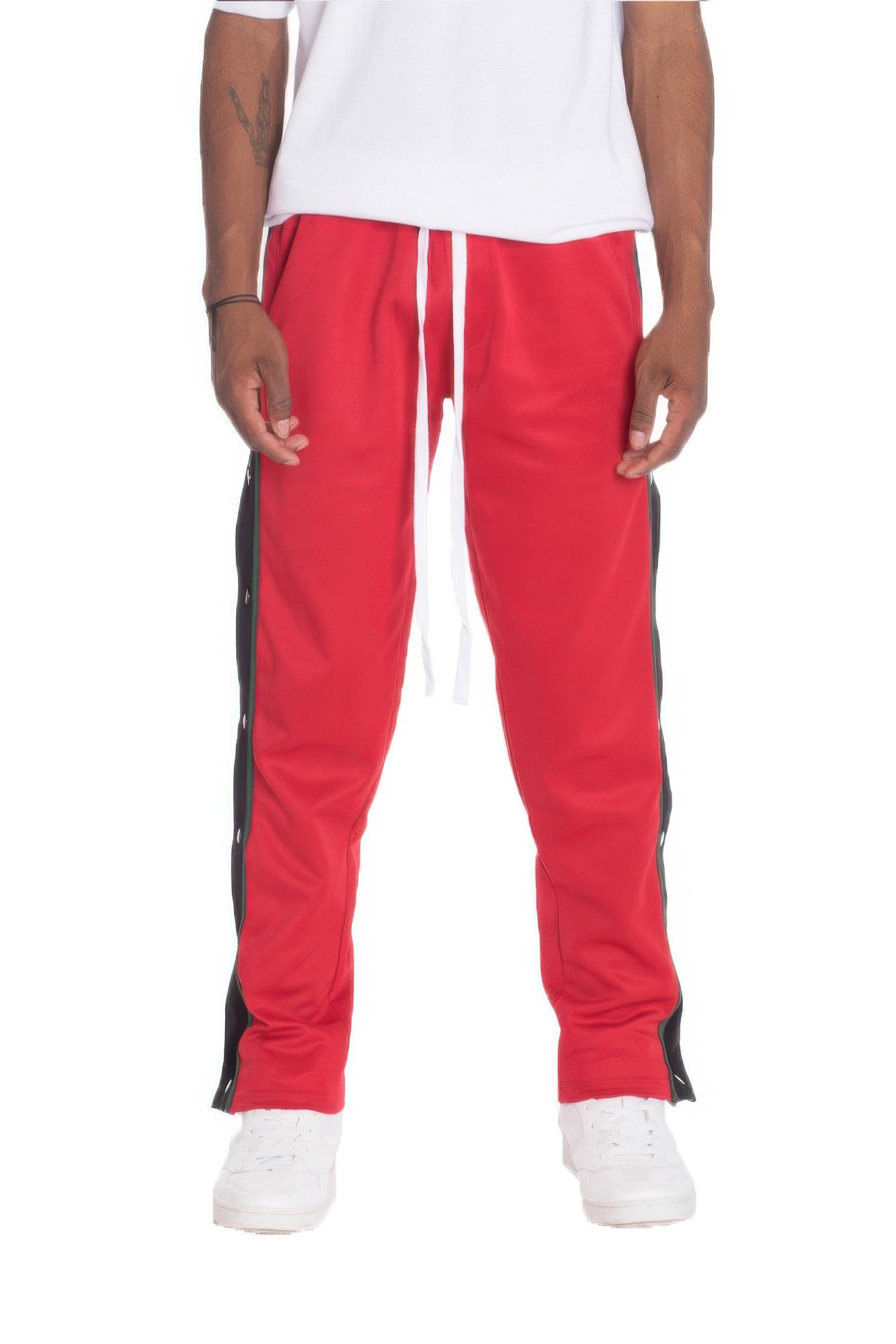 snap button track pants